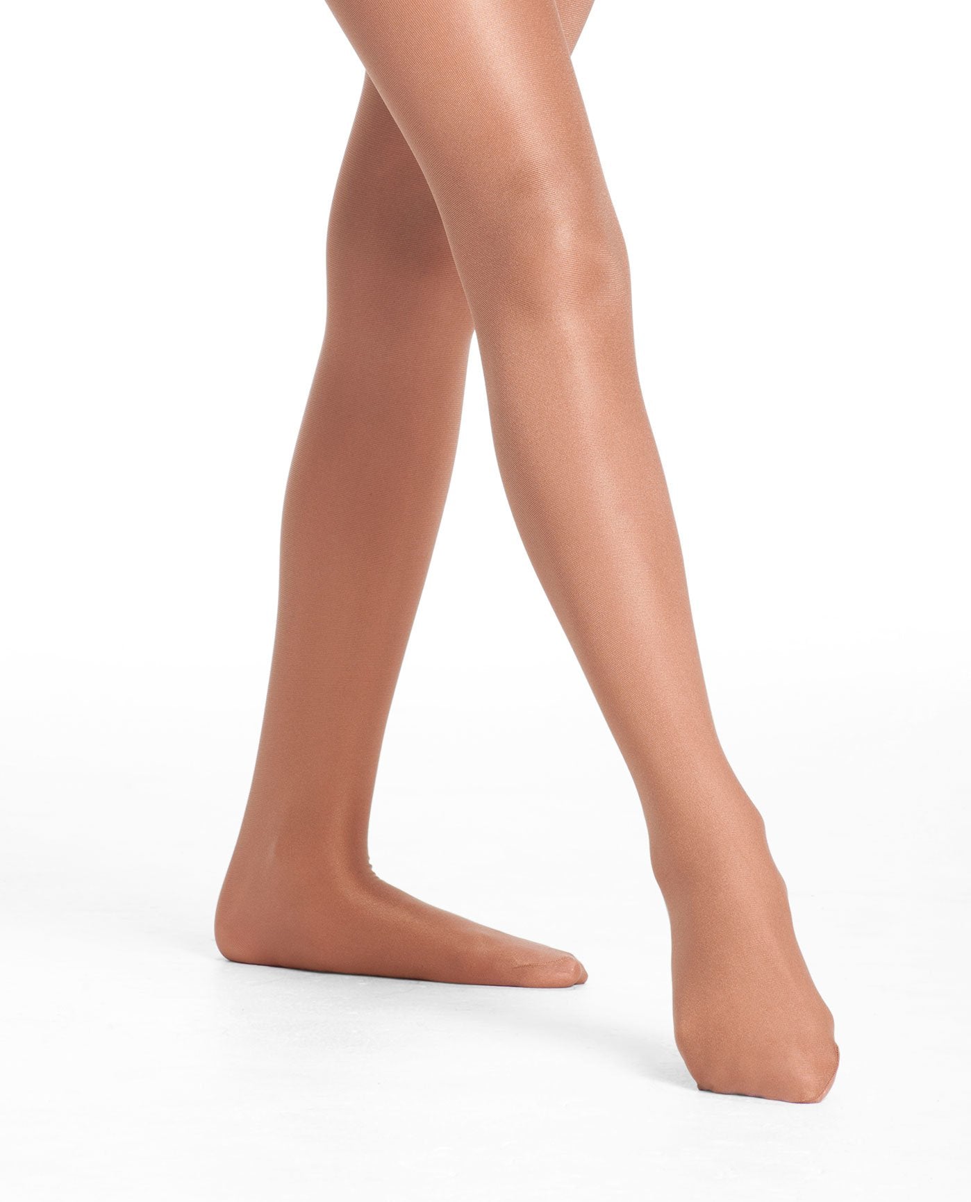 Front View of Danskin Toast Girl'S 331 Ultrashimmery Footed Tight | DSK TOAST