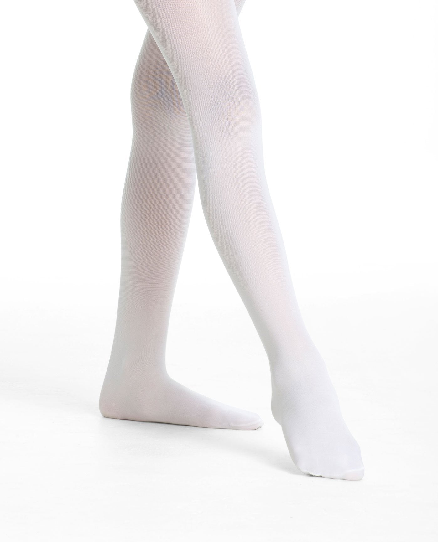 Front View Of Danskin White Girl'S 703 Basic Footed Tight | DSK WHITE