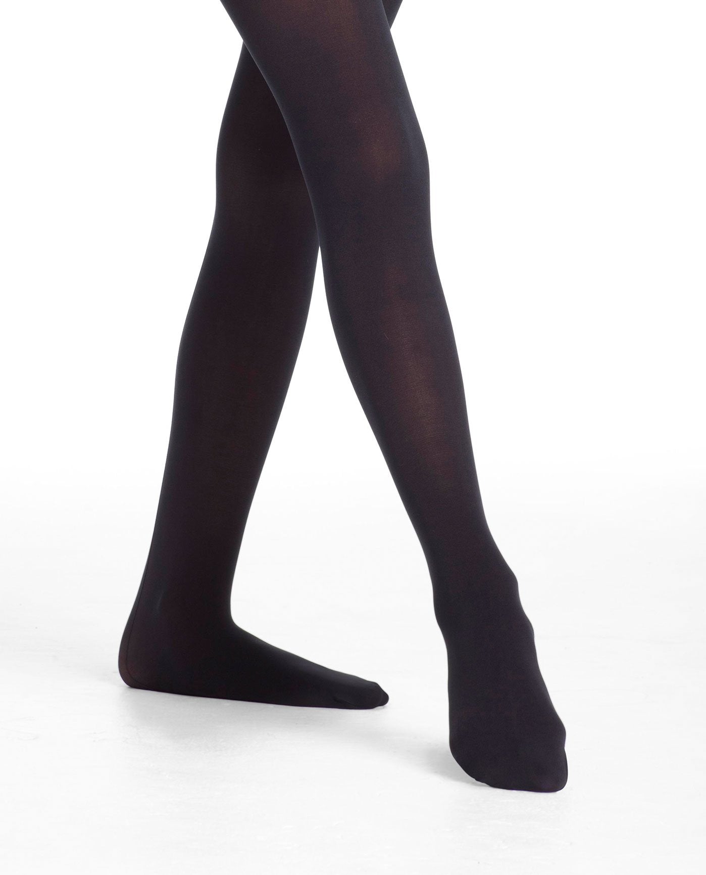 Front View Of Danskin Black Girl'S 727 Faux Backseam Convertible Tight | DSK BLACK