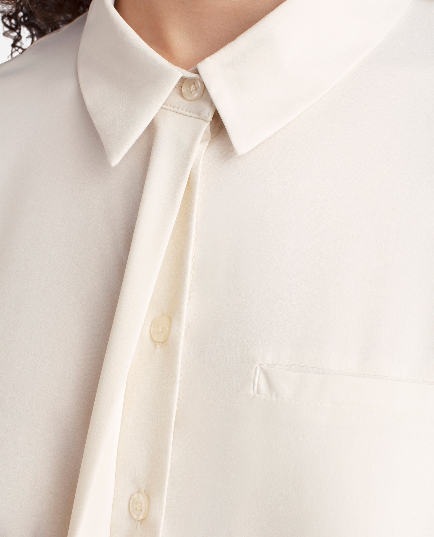 Detail View Of Danskin Birch Button Up Top | DSK BIRCH