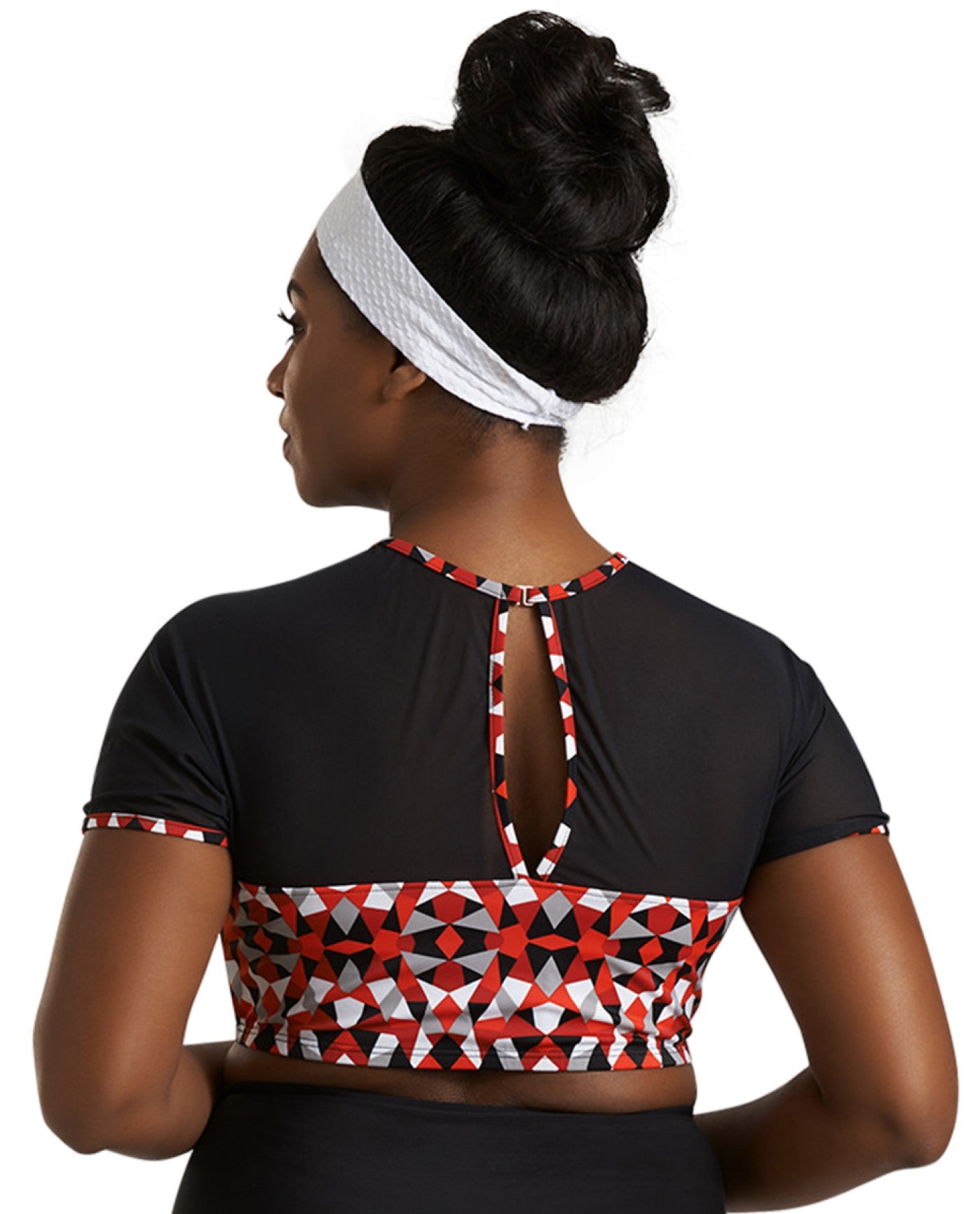 Back View of Always For Me Plus Size Brooklyn Tankini Top - AFM RED