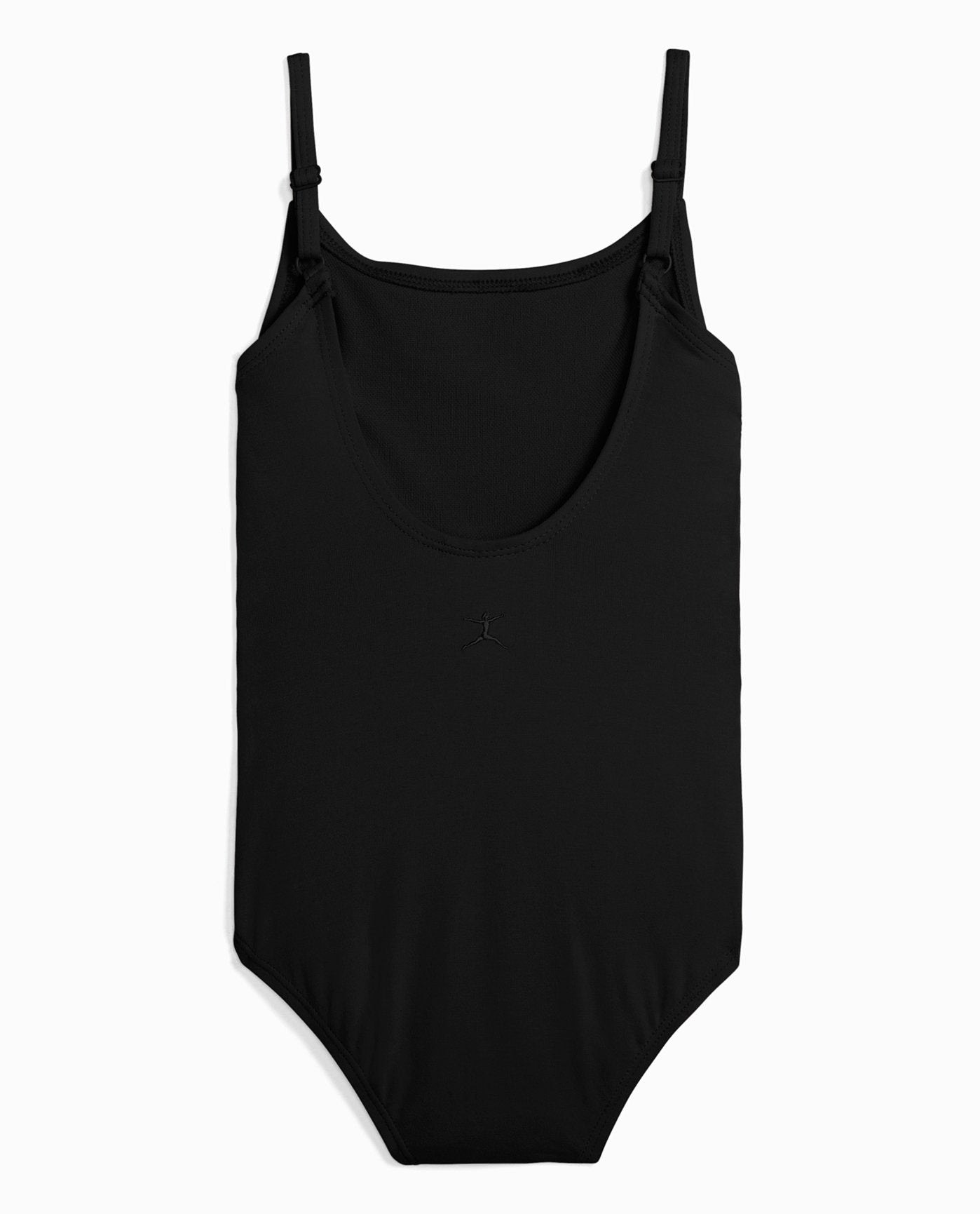 Back View Of Danskin Black Girl'S Cotton Camisole Leotard | DSK BLACK
