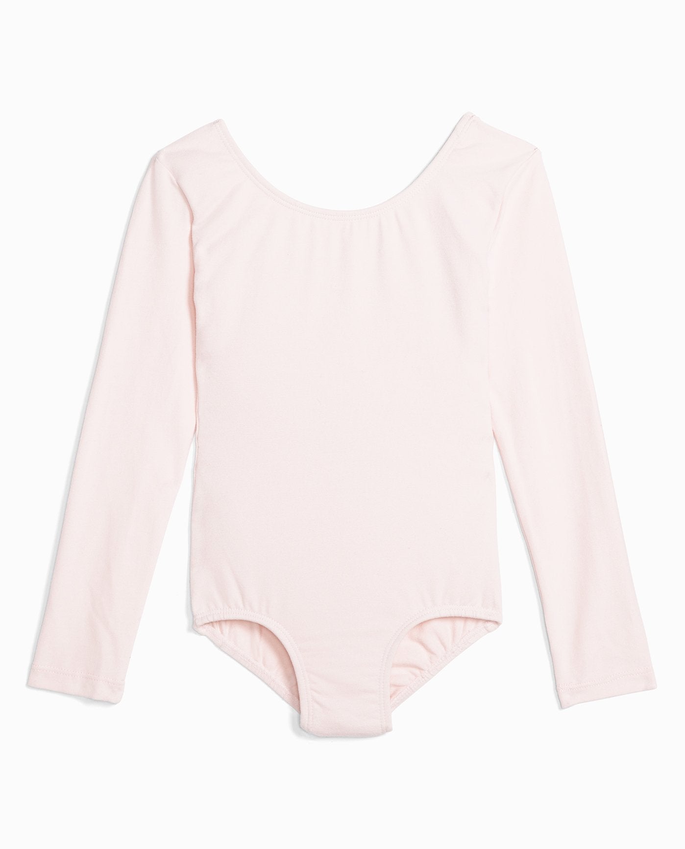 Front View Of Danskin Theatrical Pink Girl'S Classic Long Sleeve Leotard | DSK THEATRICAL PINK