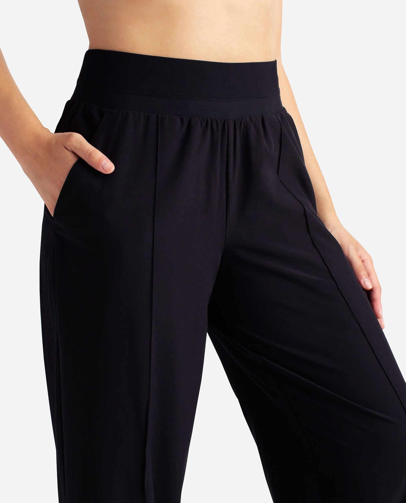 Detail View Of Danskin Black Wide Legged Pant | DSK BLACK