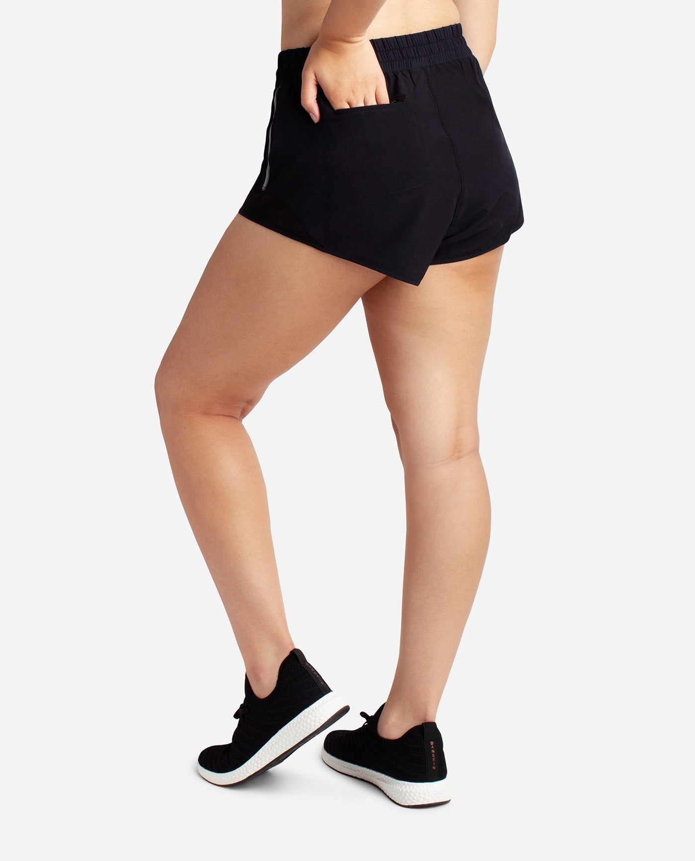 Back View Of Danskin Black Runner Short | DSK BLACK
