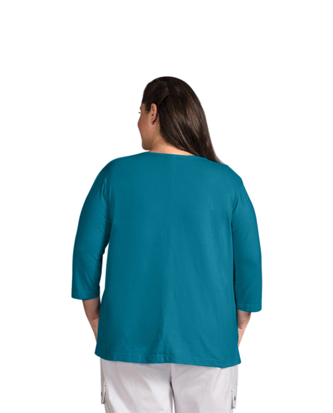 Back of 3/4 Sleeve V-Neck Plus Size Tee | DEPTH OTPS Ocean Depths