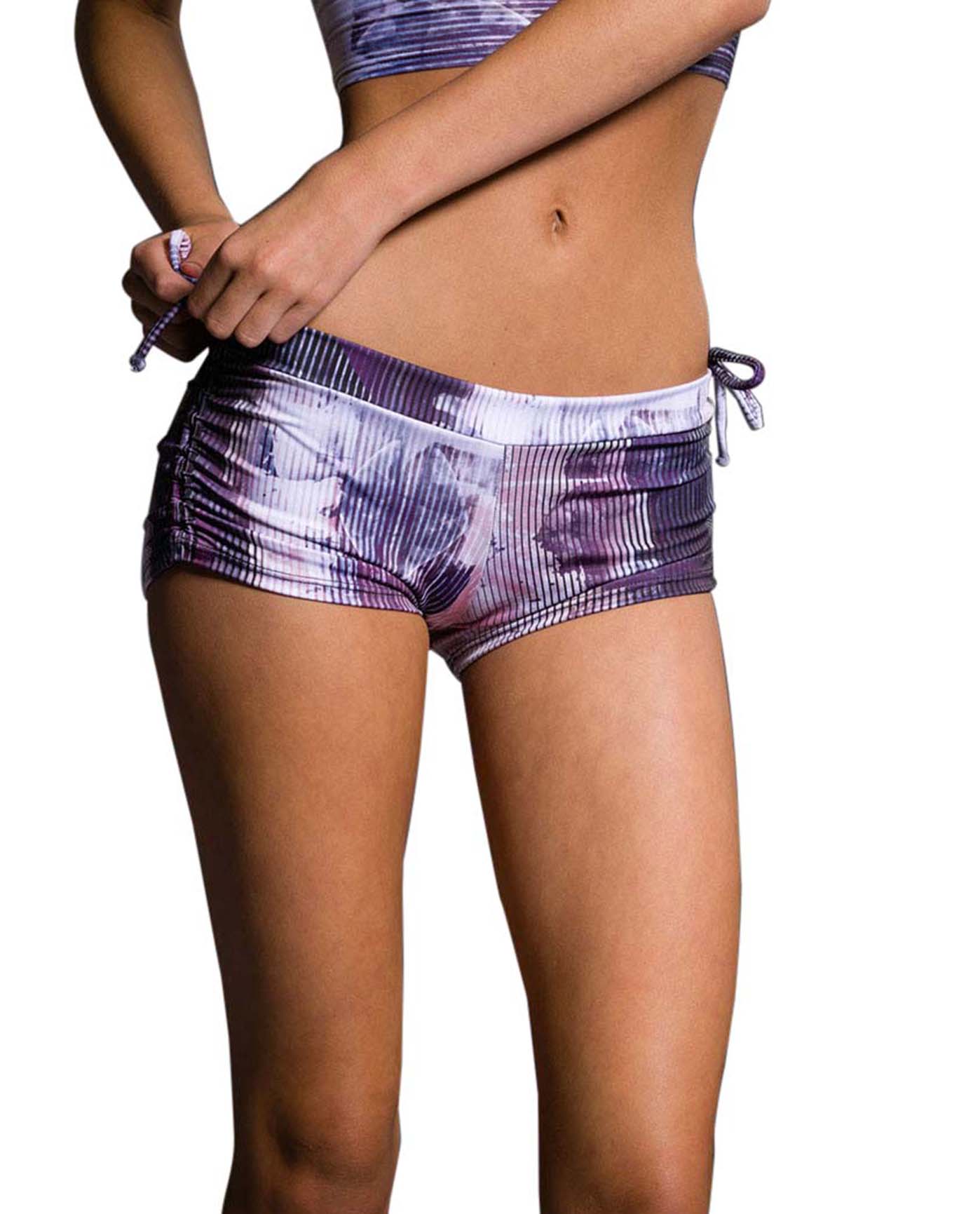 Front View of Onzie Abstract Side String Short | ONZ ABSTRACT