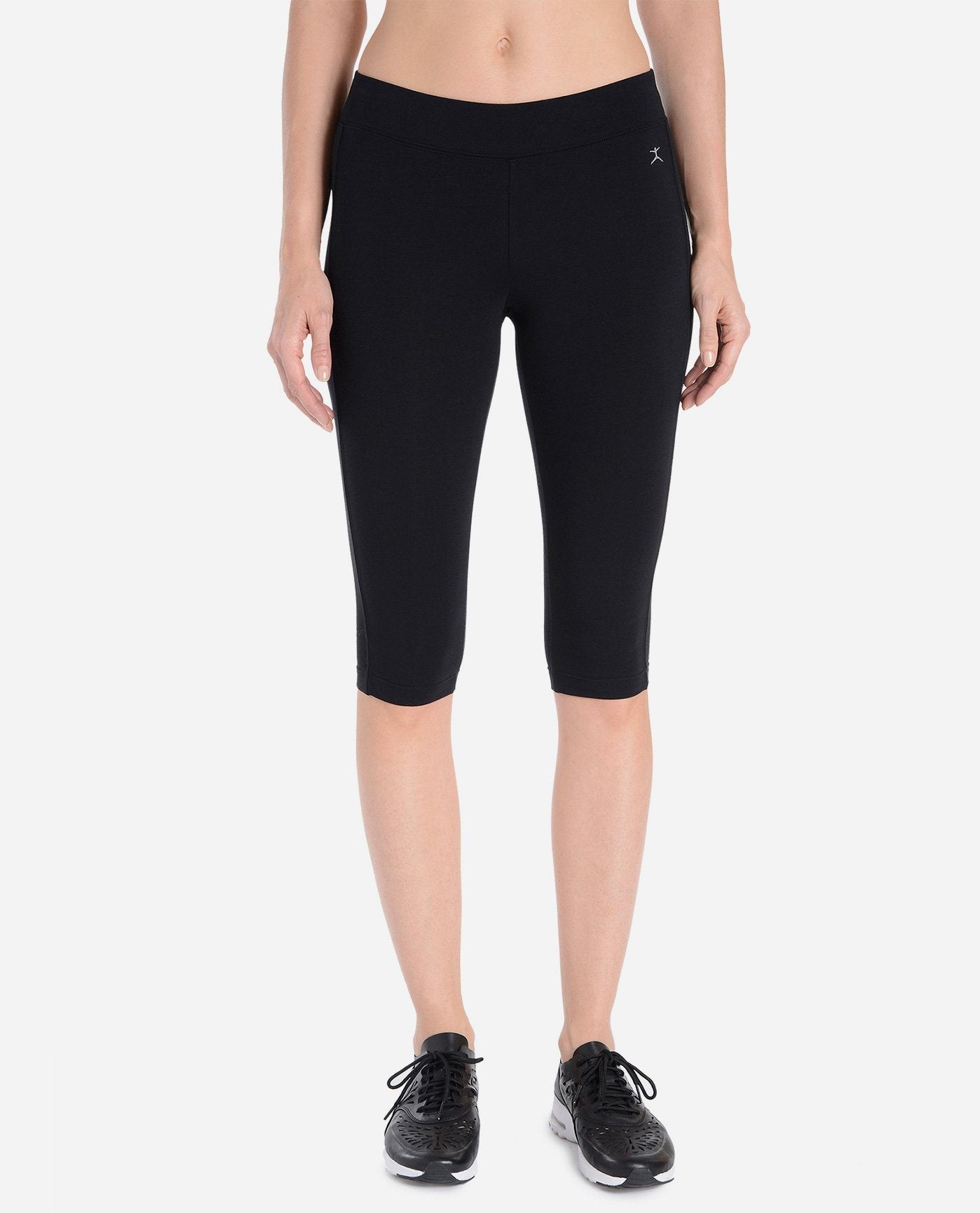 Front View of Danskin Black Essentials Capri Legging | DSK BLACK