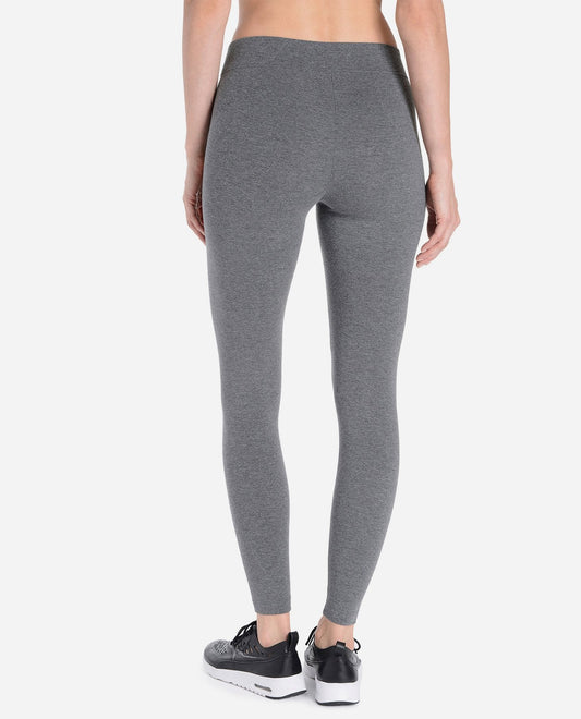 Back View Of Danskin Charcoal Grey Heather Essentials Mid-Rise Ankle Legging | DSK CHARCOAL GREY HEATHER