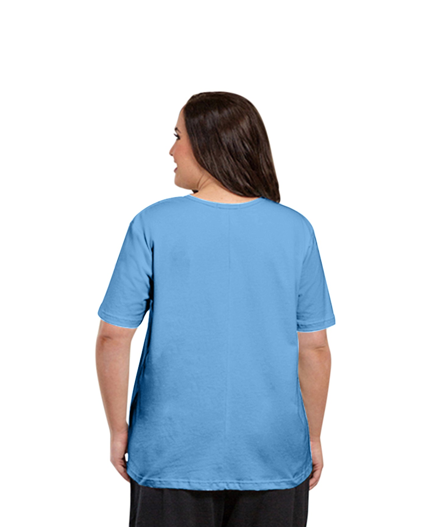 Back of 100% Cotton Short Sleeve Plus Size Tee | VISTA OTPS Vista
