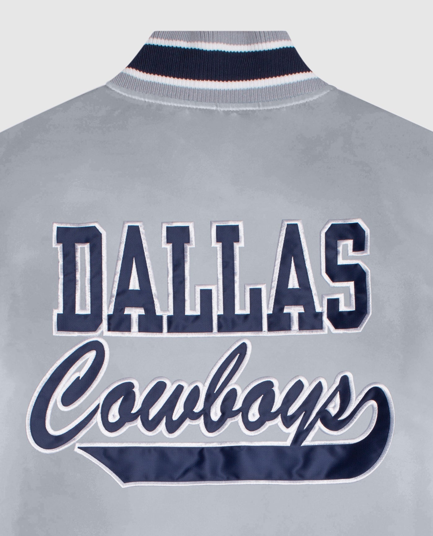 Alternate Detail View of Starter Grey Dallas Cowboys Satin Full-Snap Starter Jacket | STR DALLAS COWBOYS GREY