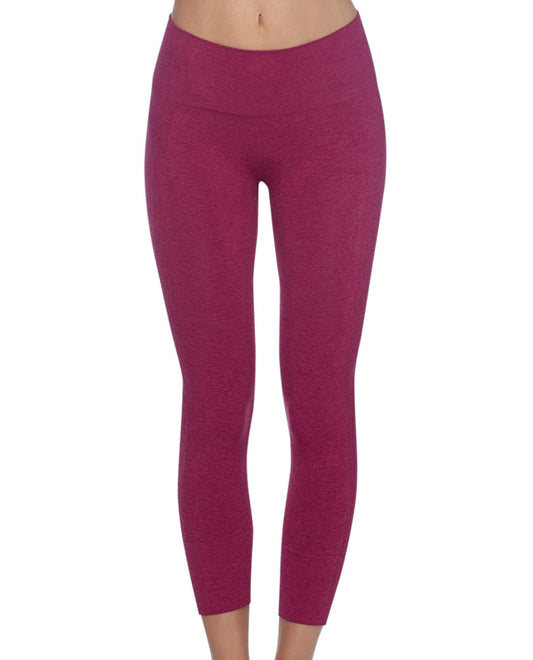 Front View of Body Glove Sport Plum Trikonasana Capri | BGS PLUM