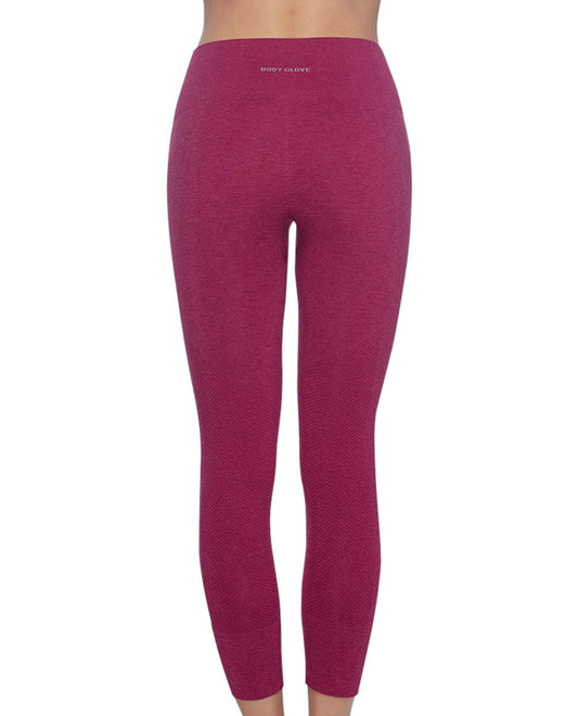 Back View of Body Glove Sport Plum Trikonasana Capri | BGS PLUM