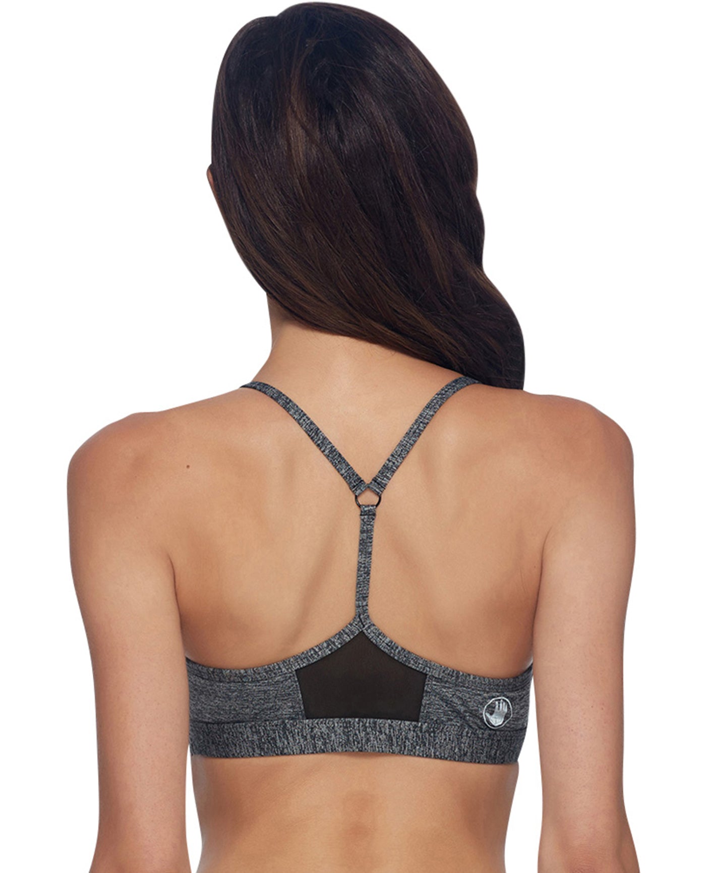 Back View of Body Glove Sport Grey Axis Light Impact Sports Bra | BGS GREY