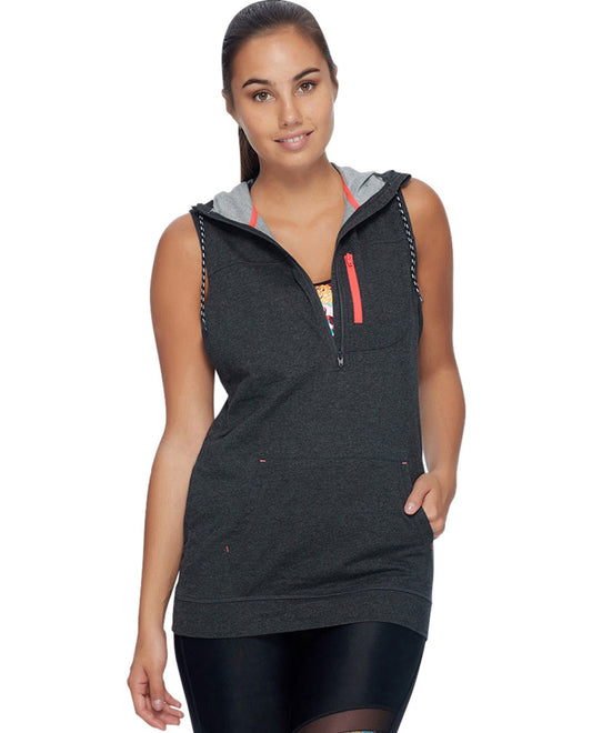 Front View of Body Glove Sport Charcoal Aisso Relaxed Fit Hoodie | BGS CHARCOAL