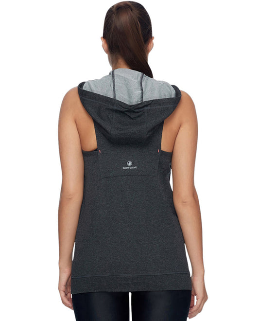 Back View of Body Glove Sport Charcoal Aisso Relaxed Fit Hoodie | BGS CHARCOAL