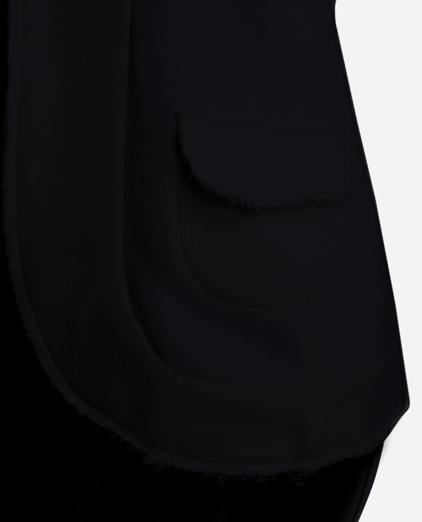 Alternate Detail View Of Danskin Black Frayed Edge Open Jacket | DSK BLACK
