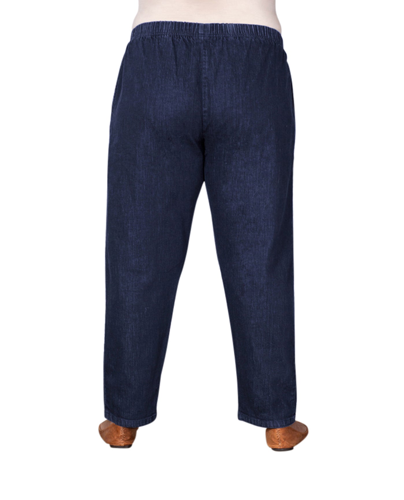 Back of Relaxed Leg Premium Cotton-Blend Denim Plus Size Jeans | 022 OTPS Dark Wash Denim