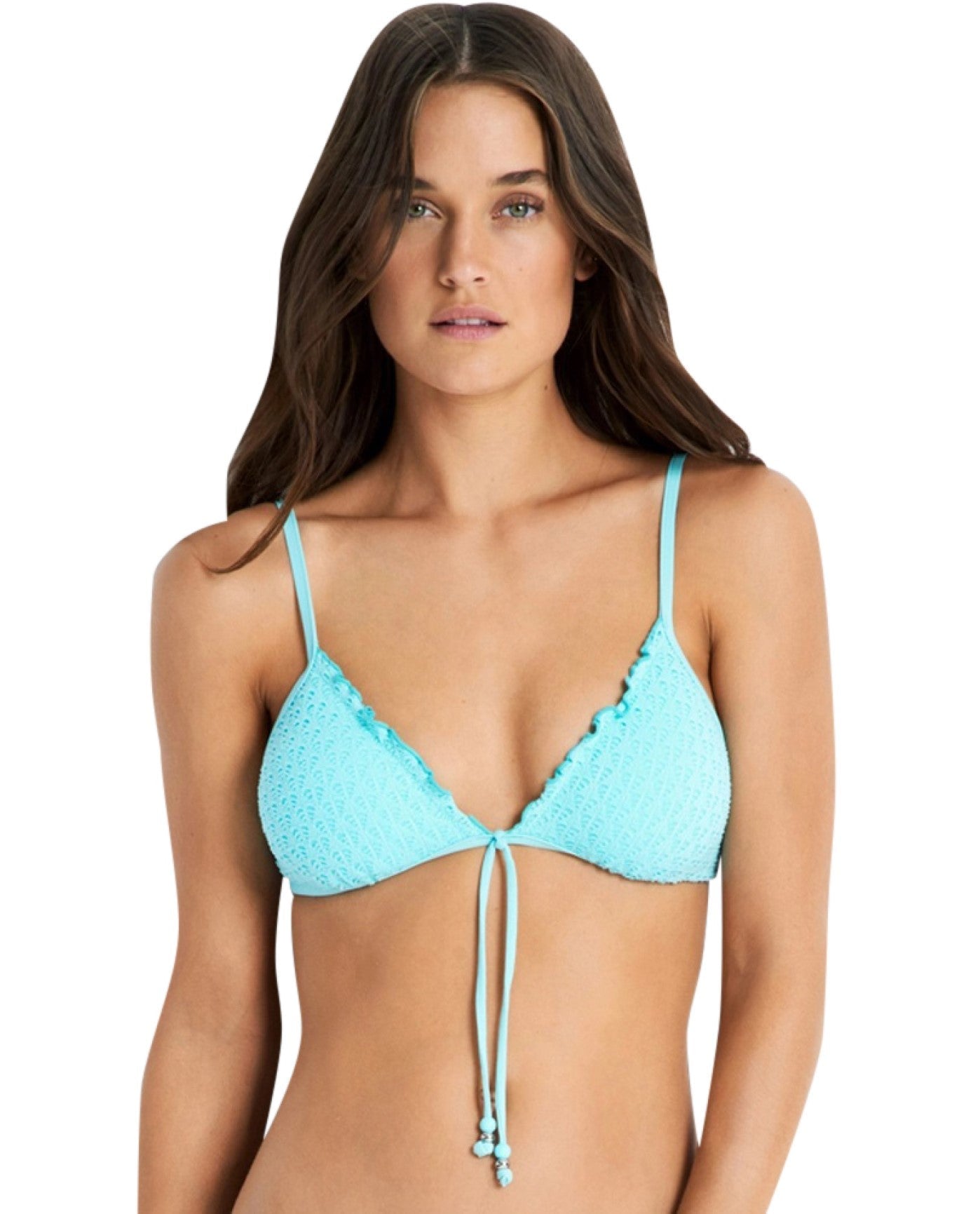 Front View of Seafolly Iceberg Havana Tie Front Bralette Bikini Top | SEA ICE