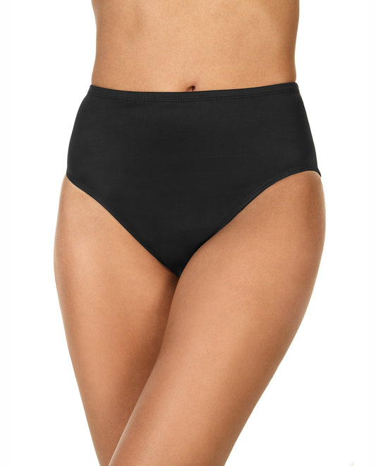 Front View of Magicsuit Black Classic Brief Swim Bottom | MAG BLACK