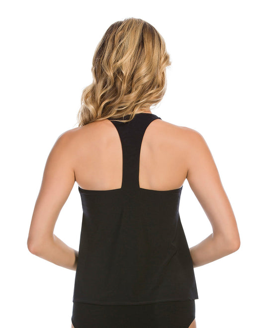 Back View of Magicsuit Black Taylor Racerback Underwire Tankini Top | MAG BLACK