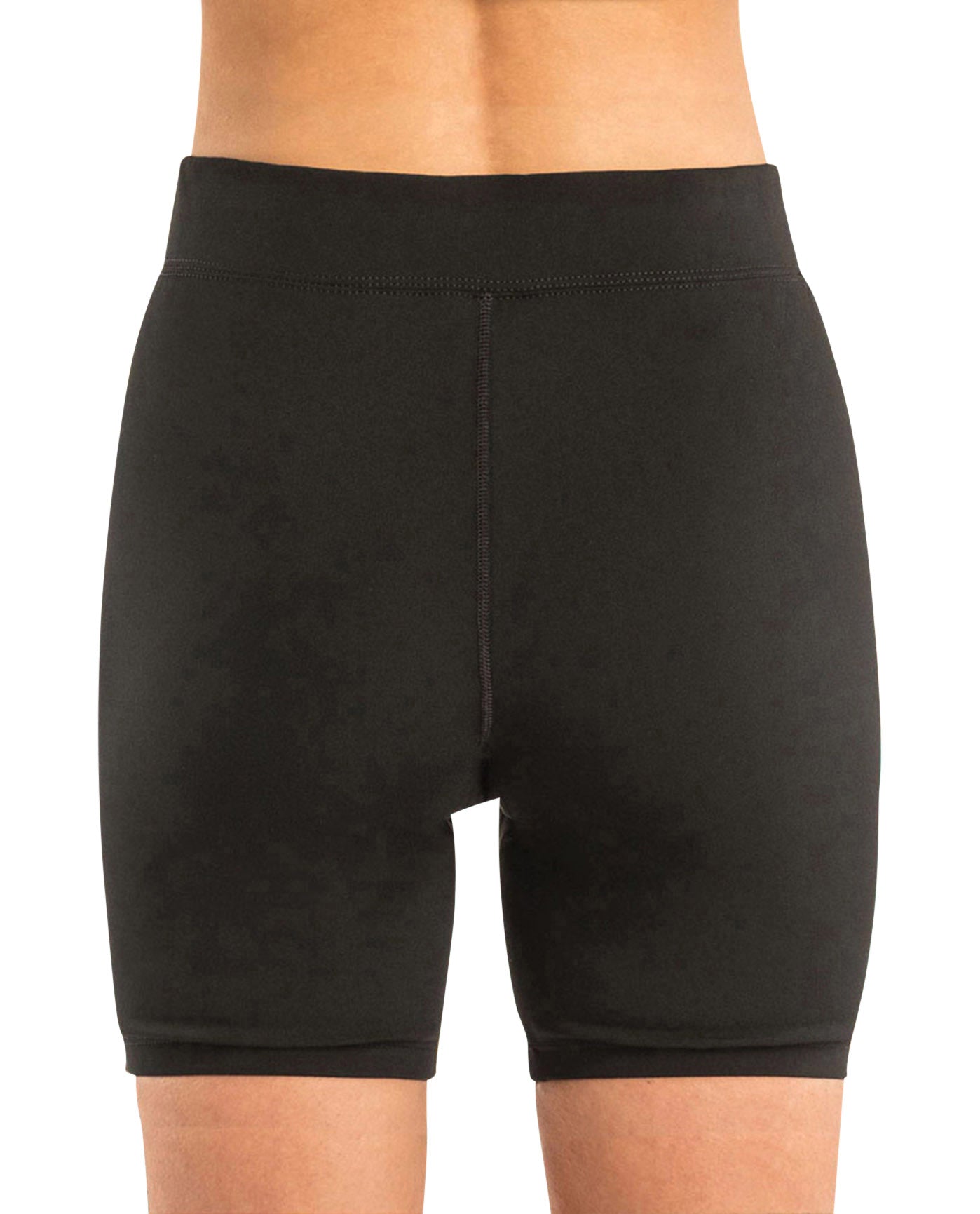 Back View of Dolfin Black Solid Chlorine Resistant Fitted Swim Short | DOL BLACK