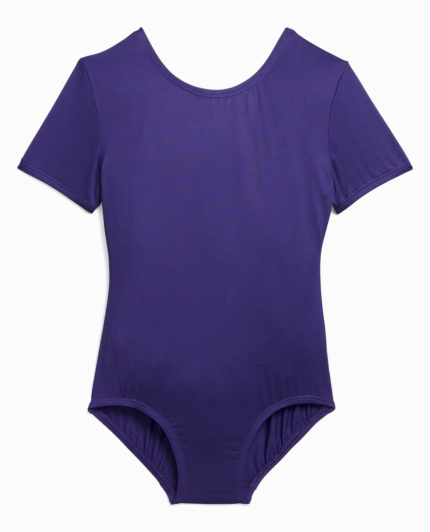 Front View Of Danskin Purple Girl'S Nylon Short Sleeve Leotard | DSK PURPLE