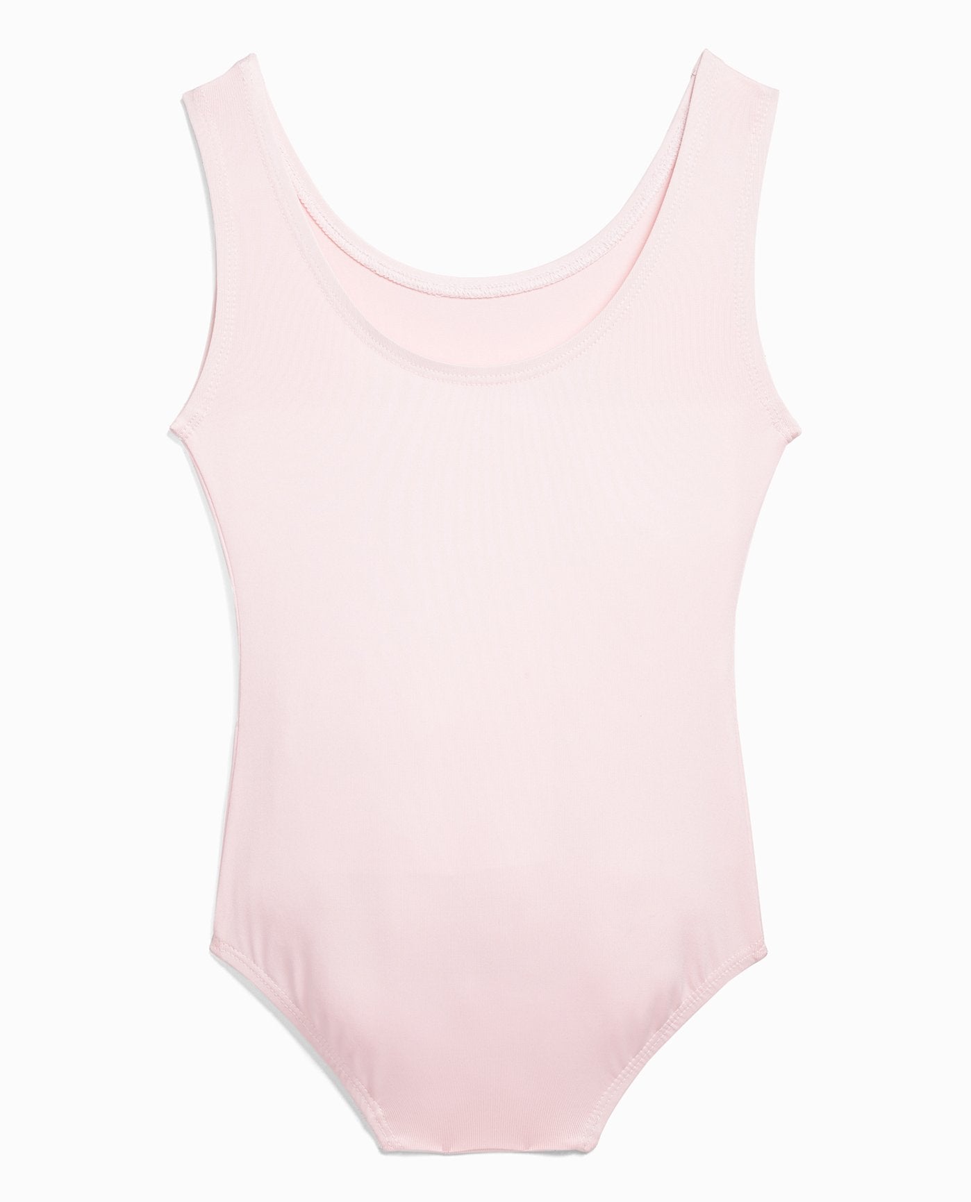 Back View Of Danskin Petal Pink Girl'S Nylon High Neck Tank Leotard | DSK PETAL PINK