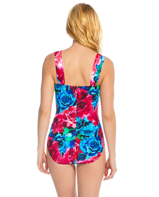 Back View of Miraclesuit Photo Rose Saxon Underwire One Piece Swimsuit | MIR ROSE