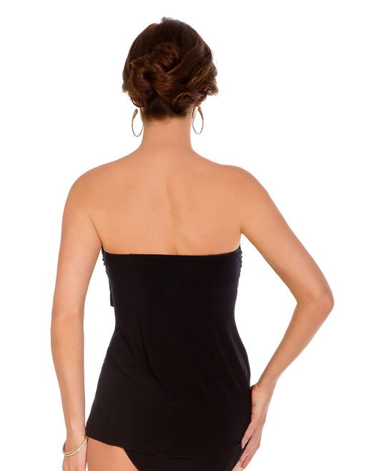 Back View of Magicsuit Black Lola Bandeau Tankini Top | MAG BLACK