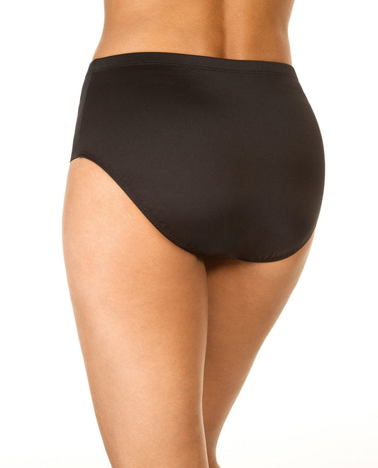 Back View of Miraclesuit Black Basic Pant Swim Bottom | MIR BLACK