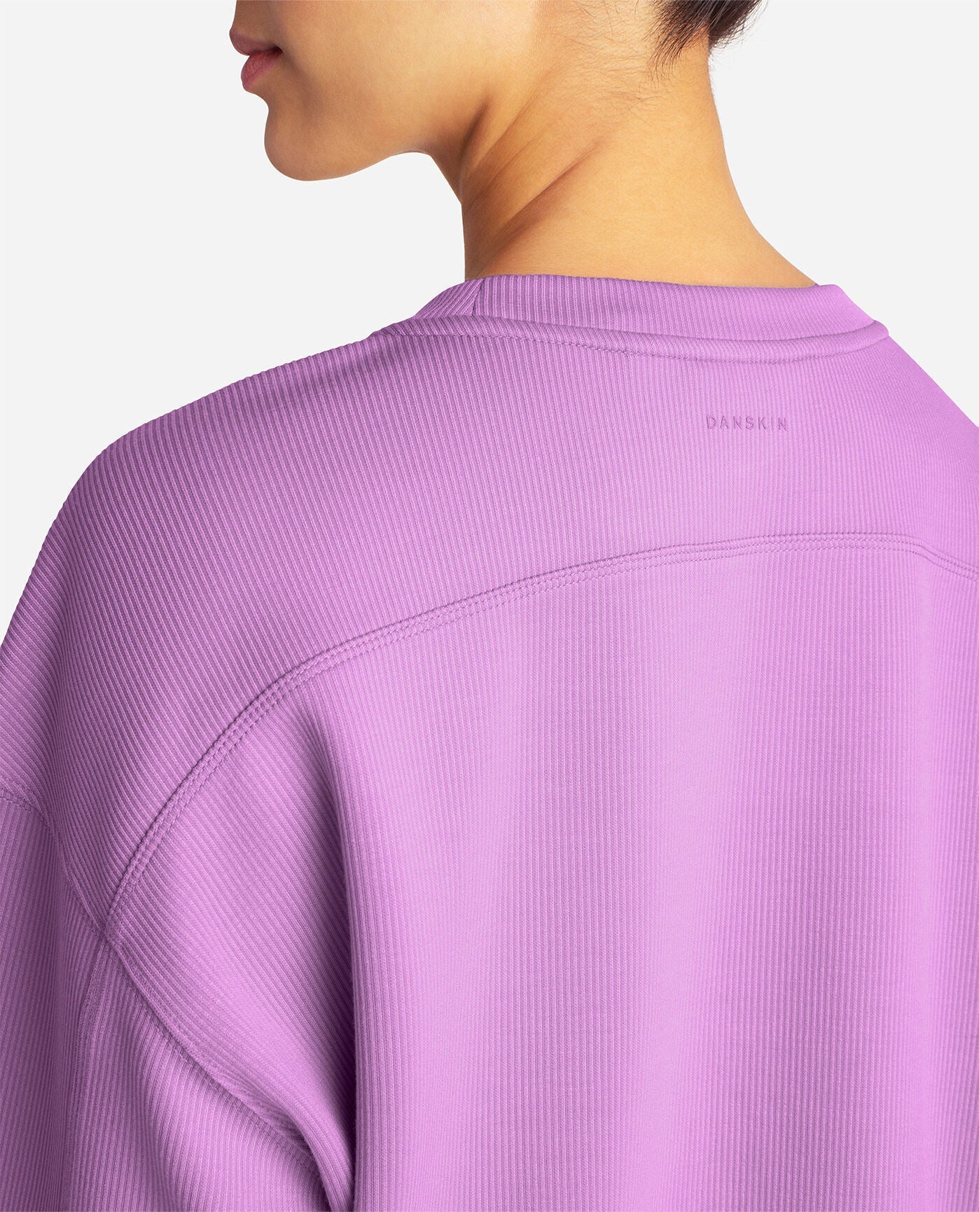 Detail View Of Danskin Orchid Scuba Rib Luxury Sweat | DSK ORCHID