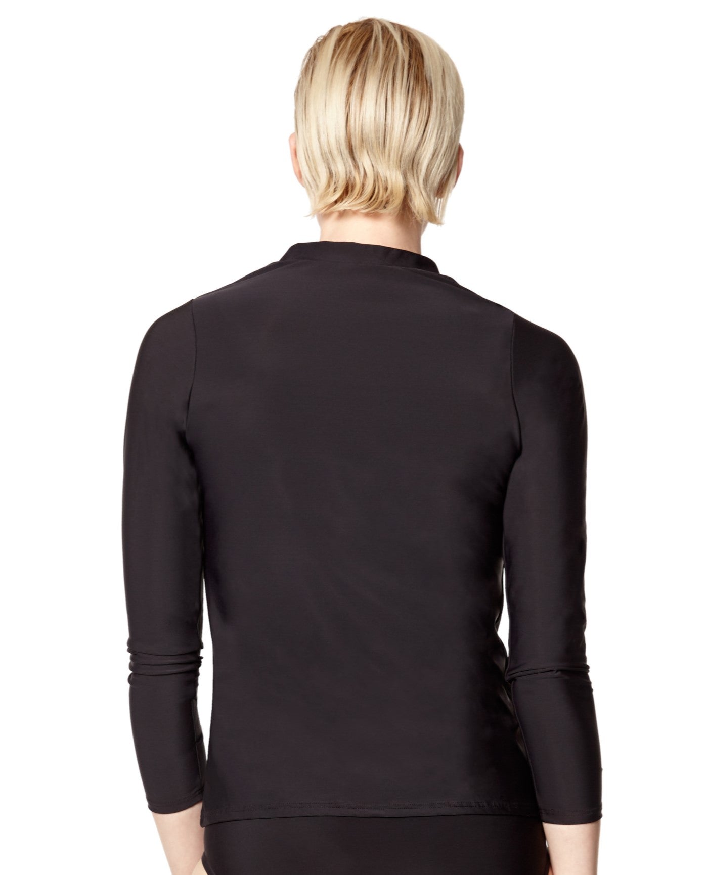 Back View of Pb Sport Black Long Sleeve Rashguard | PBS BLACK