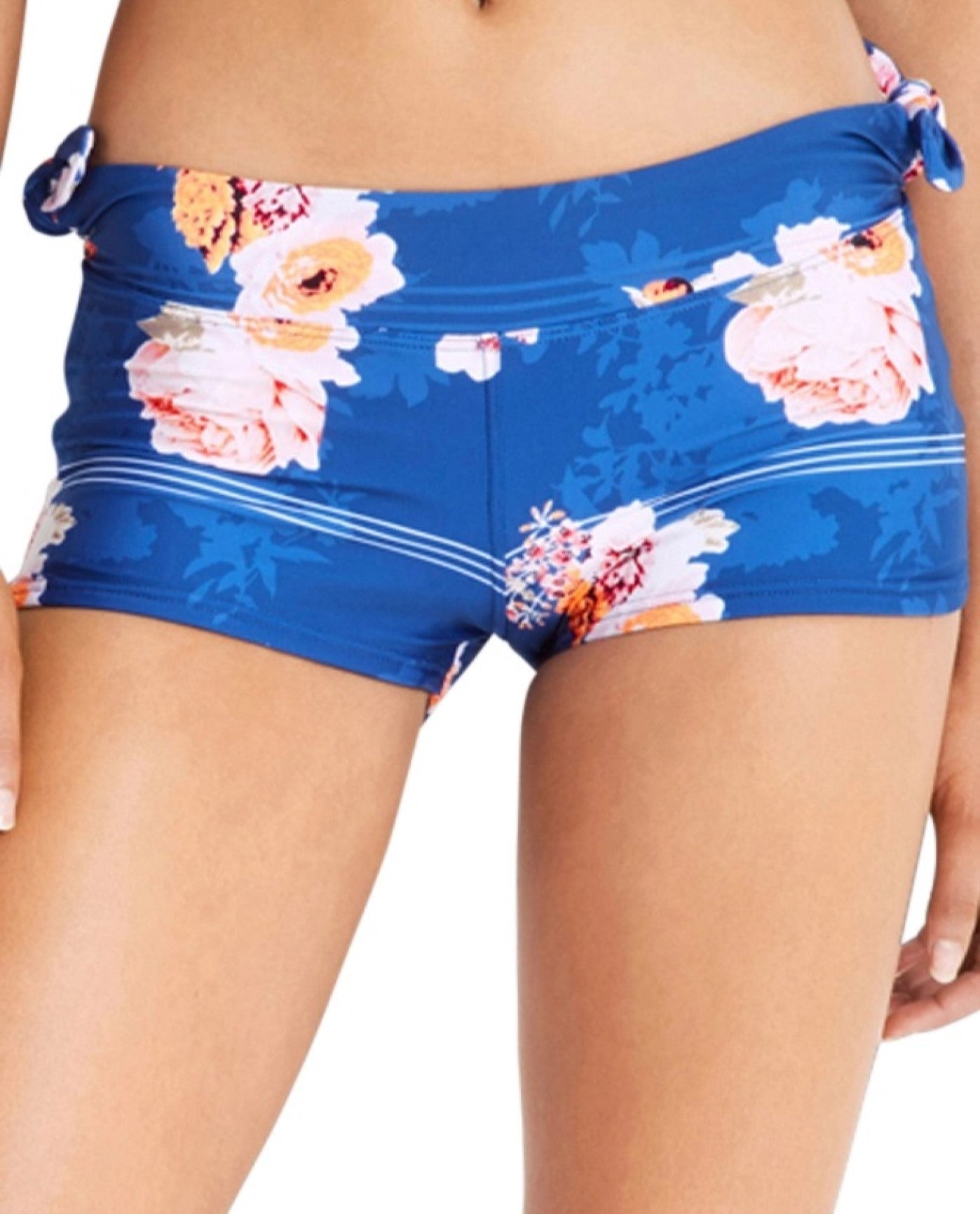 Front View of Seafolly Vintage Wildflower Tie Side Active Short | SEA WILDFLOWER