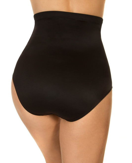Back View of Miraclesuit Black Super High Waist Brief Bottom | MIR BLACK