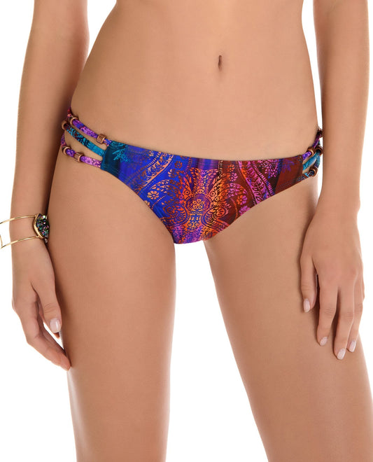 Front View of Eco Peace Prism Copper Alexa Bikini Bottom | ECO PRISM