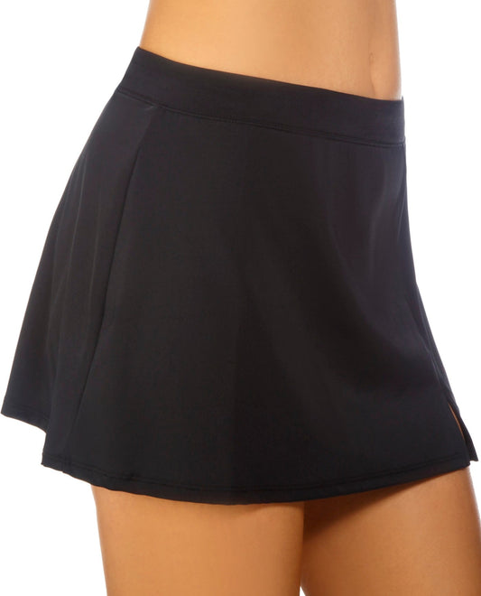 Side View of Caribbean Joe Black Side Slit Swim Skirt | JOE BLACK