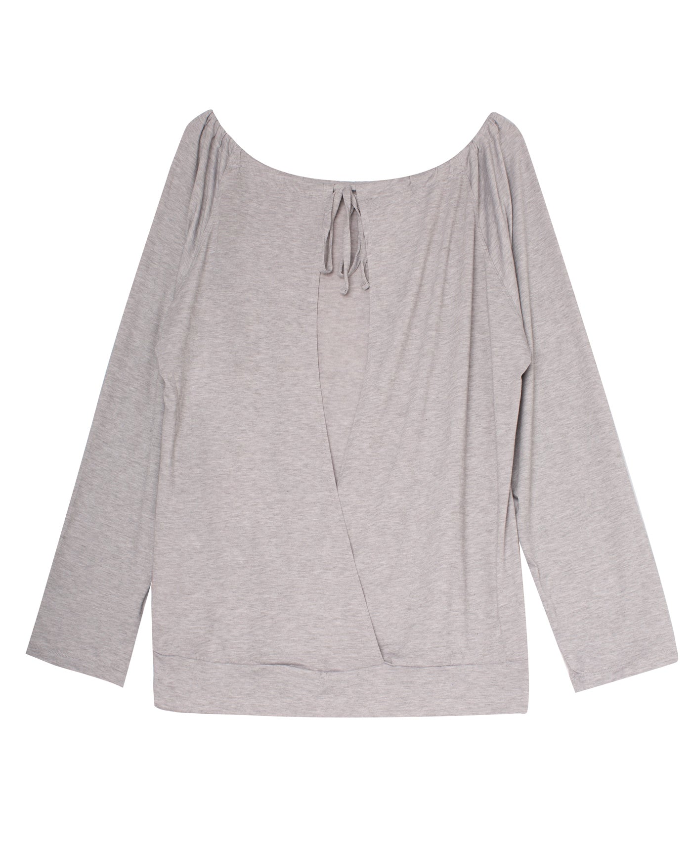 Back view of Always For Me Heather Gray Plus Size Active Open Back Yoga Top