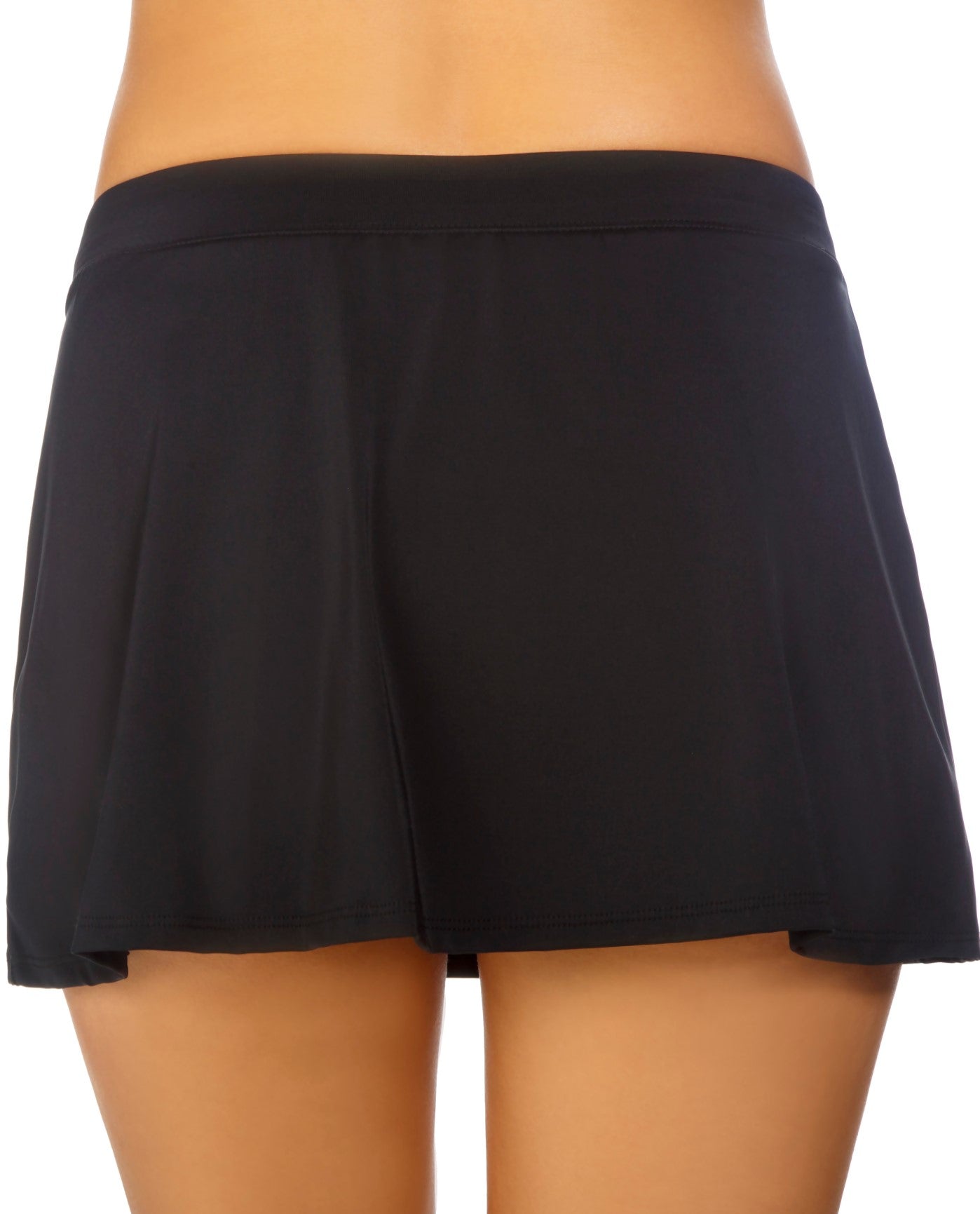 Back View of Caribbean Joe Black Side Slit Swim Skirt | JOE BLACK