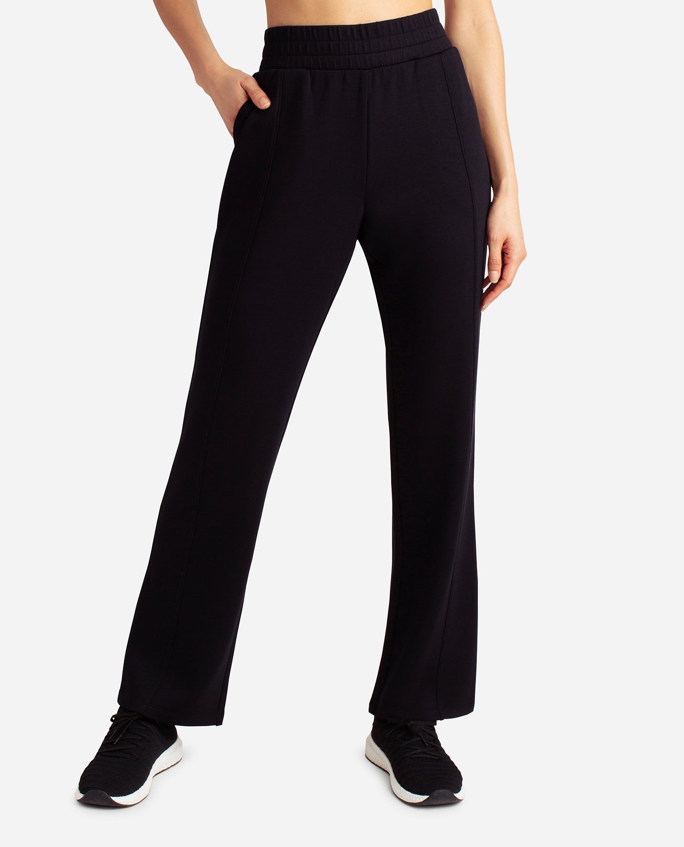 Front View of Danskin Black Salt Lounge Pant | DSK BLACK SALT