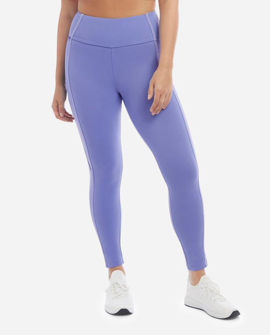 Front View Of Danskin Venice Blue Corset 7-8 Leggings Supersculpt Waistband | DSK VENICE BLUE