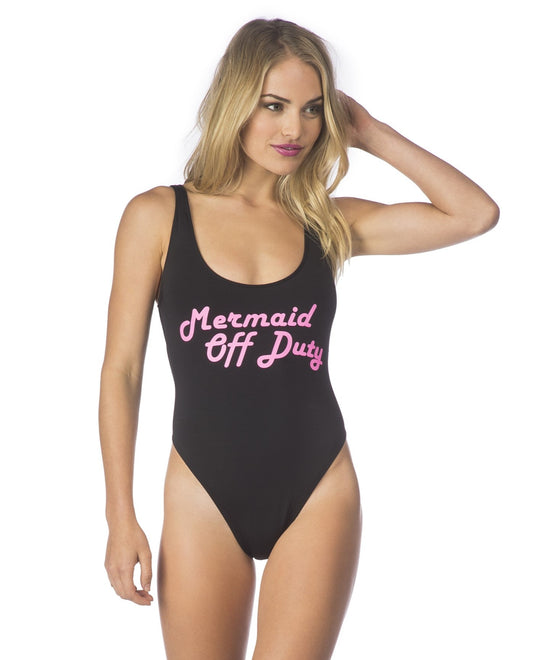 Front View of Bikini Lab Mermaid Off Duty One Piece Swimsuit | BIK BLACK