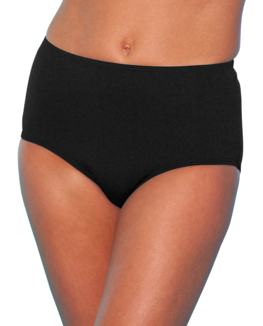 Front View of Tyr Black Chlorine Resistant Durafast Elite High Waist Tankini Bottom | TYR BLACK