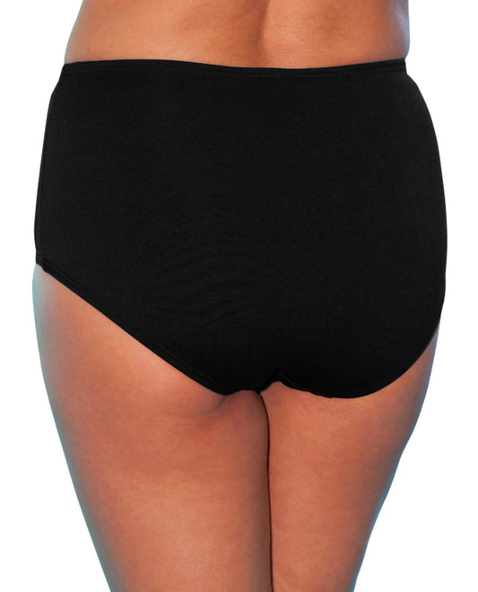 Back View of Tyr Black Chlorine Resistant Durafast Elite High Waist Tankini Bottom | TYR BLACK