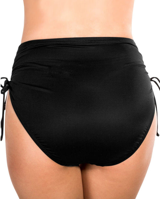Back View of Miraclesuit Black Side Tie Tankini Bottom | MIR BLACK