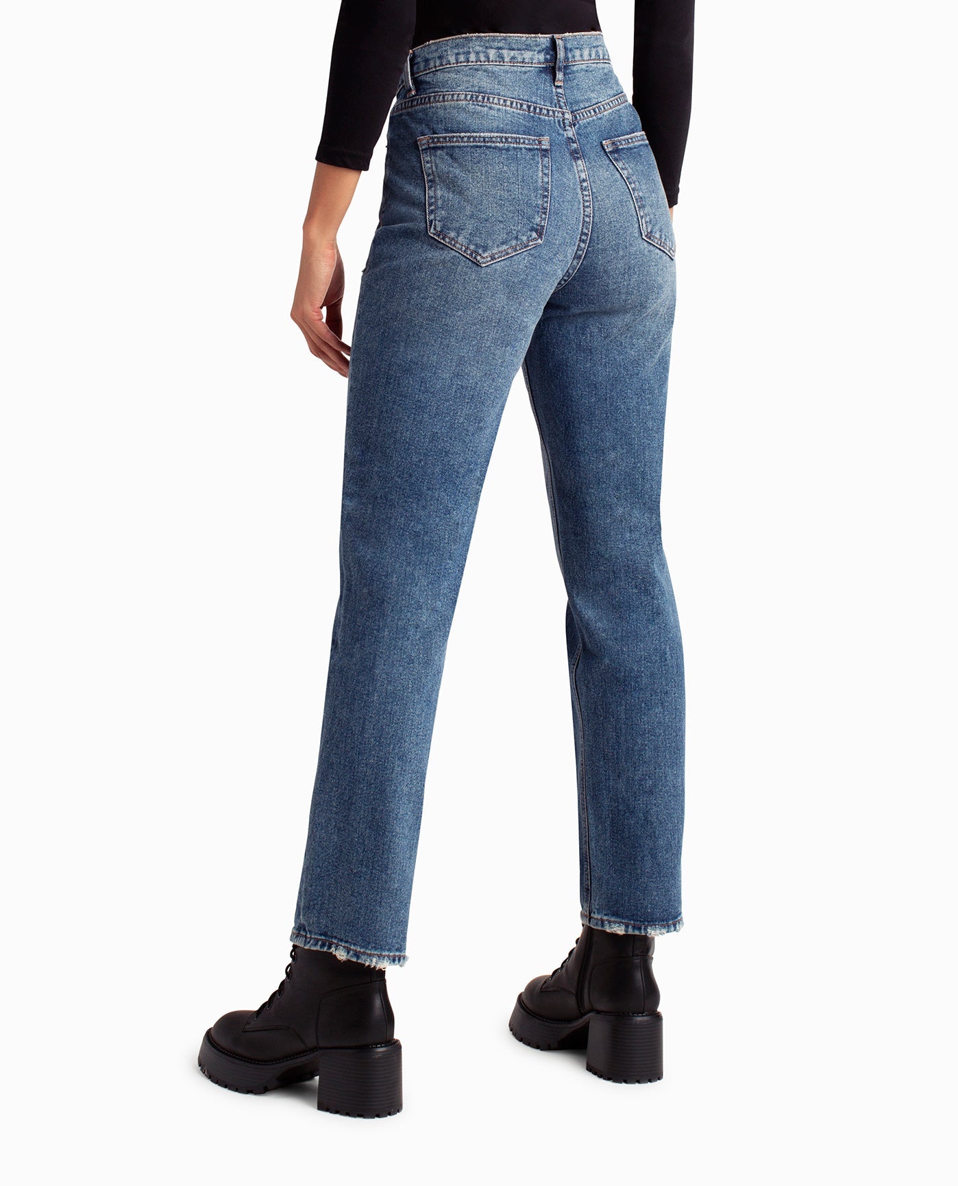 Back View Of Nicole Miller Redhook High Rise 90'S Loose Fit Jean | NM DARK BLUE