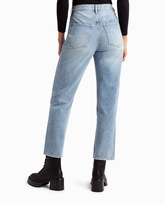 Back View Of Nicole Miller Clinton Hill High Rise 90'S Loose Fit Jean | NM MEDIUM BLUE