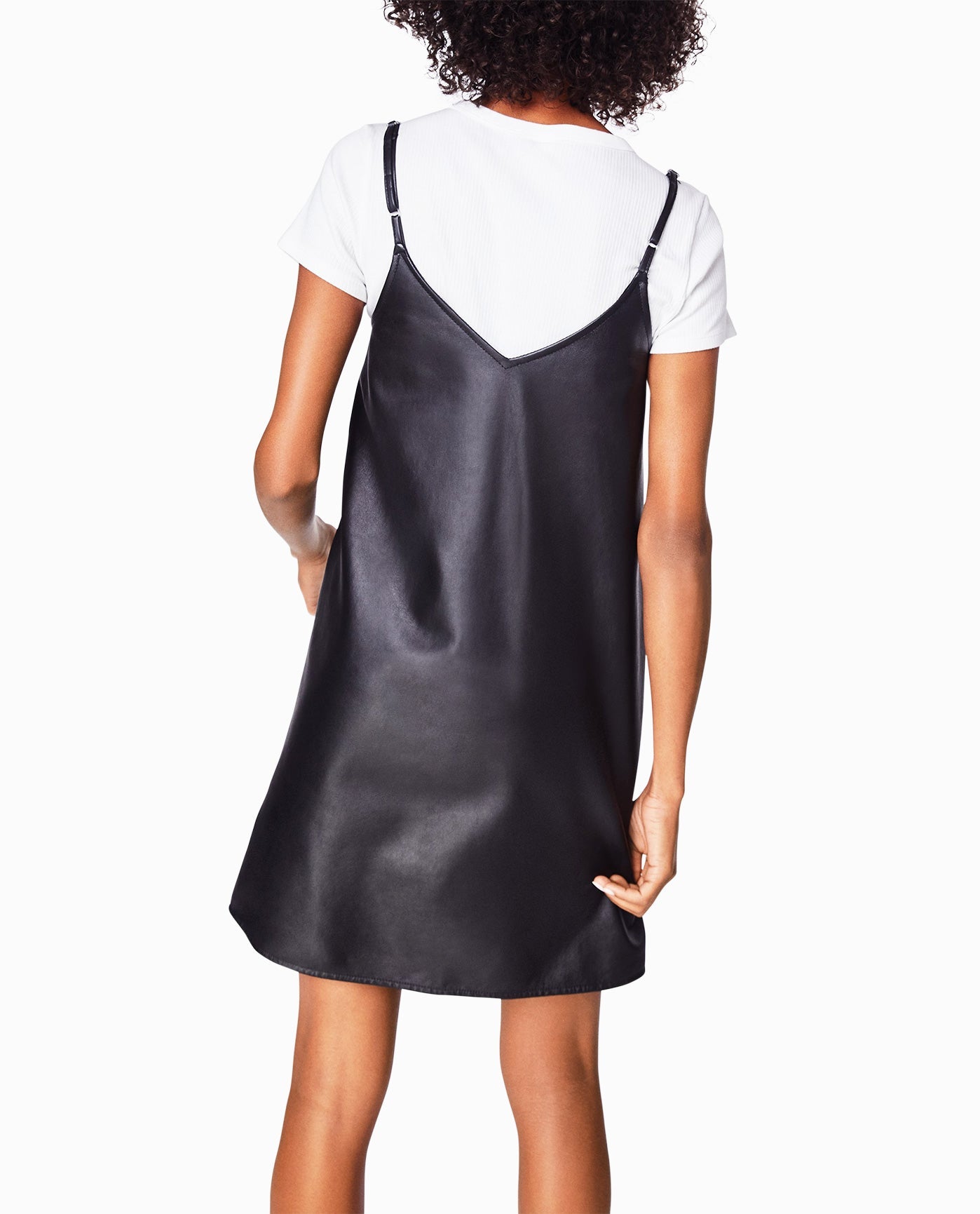 Back View Of Nicole Miller Embellished Rose Tank Dress | NM BLACK EMBELLISHED ROSE