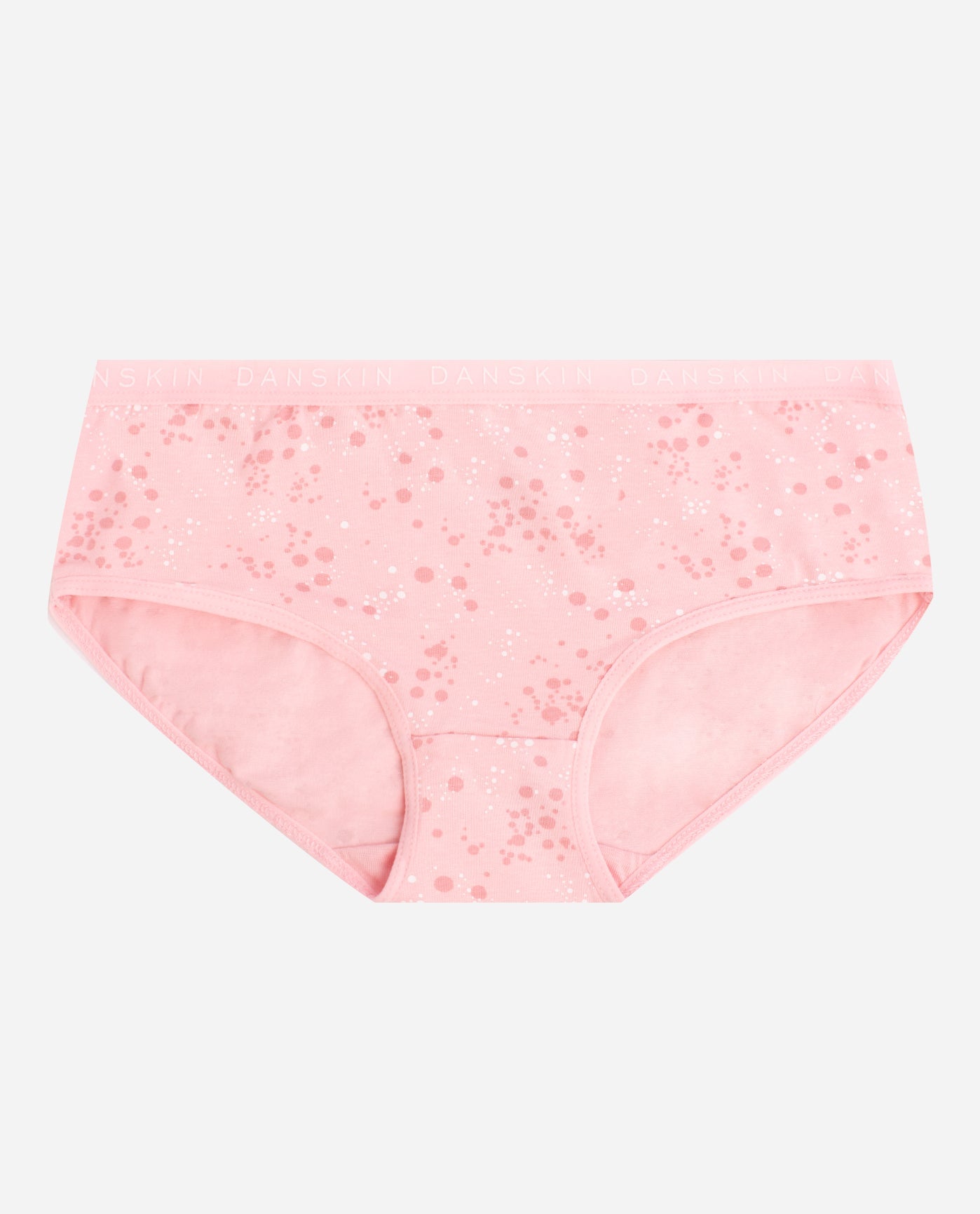 Front View of Danskin Rose Gold Star Multicolor Girls 5-Pack Printed Cotton Spandex Bikini Underwear | DSK ROSE GOLD STAR MULTICOLOR