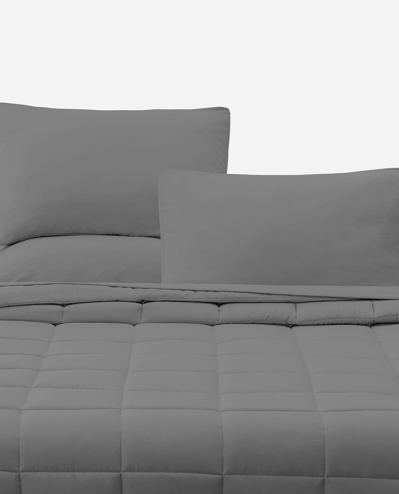 Back View Of Danskin Charcoal Perform Performex Comforter Set | DSK CHARCOAL